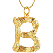 Alfabeto de bambú de oro / collar de letras - b