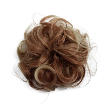 Montón desordenado Hårelastic con cabello artificial arrugado - mezcla rubia / cobre