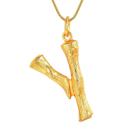 Alfabeto de bambú de oro / collar de letras - y