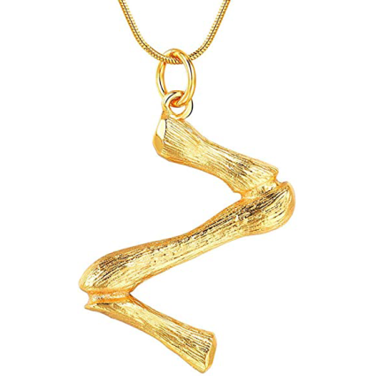 Alfabeto de bambú de oro / collar de letras - z