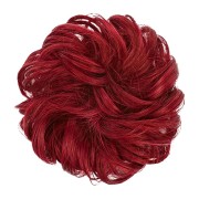 Pasillo de pelo desordenado del bollo con el pelo artificial arrugado - M99J/89 Rojo