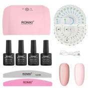 RONIKI Kit de Inicio de Gel con Lámpara UV de 18W