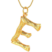 Alfabeto de bambú de oro / collar de letras - e