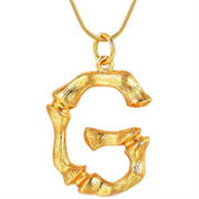 Alfabeto de bambú de oro / collar de letras - G