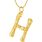 Alfabeto de bambú de oro / collar de letras - H