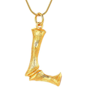 Alfabeto de bambú de oro / collar de letras - l