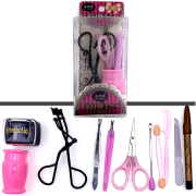 Belleza 10 sets | Pestañas, duales afiladas, delineador de ojos, ROOS de uñas, herramienta de uñas, etc.