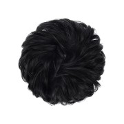 Pasillo de pelo desordenado del bollo con el pelo artificial arrugado - 1# Negro azabache