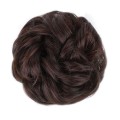 Pasillo de pelo desordenado del bollo con el pelo artificial arrugado - #33 Marrón oscuro con un tinte rojo