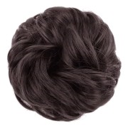 Pasillo de pelo desordenado del bollo con el pelo artificial arrugado - #6 Marrón
