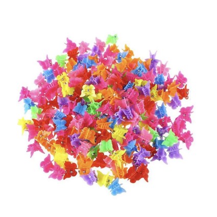 Mini pinzas para el pelo en forma de mariposa, 50 unidades - Pinzas para el pelo en forma de mariposa - Varios colores