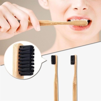 Kit de blanqueamiento dental con carbón activado natural + 1 cepillo de bambú 100 biodegradables