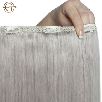 Clip on hair extensions #88A Grey - 7 pieces - 60 cm | Gold24