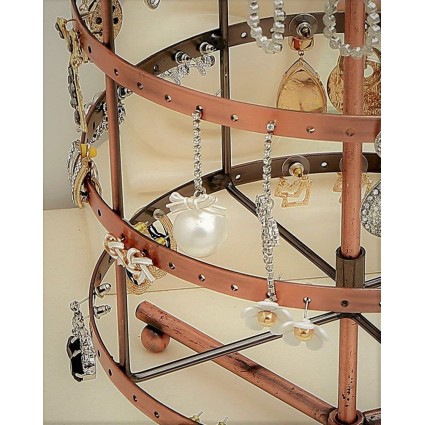 Expositor giratorio de joyas para pendientes de 4 niveles, bronce