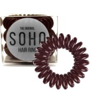 SOHO® Elásticos para anillos de pelo en espiral, marrón chocolate - 3 piezas