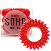 SOHO Elásticos de anillo de pelo en espiral, rojo - 3 piezas