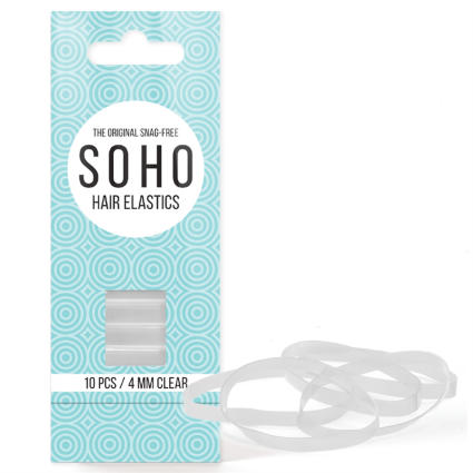 SOHO Elásticos para el cabello sin enganches transparentes - 10 piezas