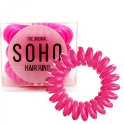 SOHO Elásticos de anillo de pelo en espiral, rosa - 3 piezas
