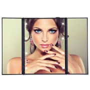 UNIQ® Vanity Tri-fold Makeup Mirror with LED Light - Black
