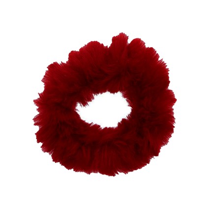 Hair Elastic with Fur - Faux Scrunchie, Roja