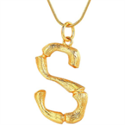 Alfabeto de bambú de oro / collar de letras - s