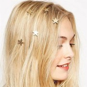 Estrella de espirales de pelo en oro - 5 PC.