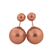 Pendientes de perlas dobles, marrón