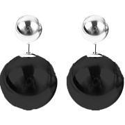 Pendientes de perlas dobles, negro