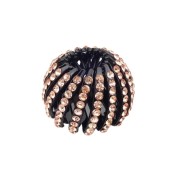 Mille Ponytail Spiral con diamantes de imitación - Central de pelo de nido de pájaros - Rosaguld