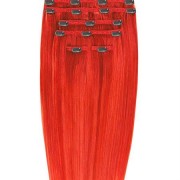 Clip en extensiones de cabello #5C66 Rojo - 7 set - 50 cm | Gold24