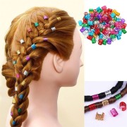 Anillos para el cabello - Decorar anillos para el cabello y cuentas en múltiples colores - para cabello, trenzas o rastas - 100 pcs