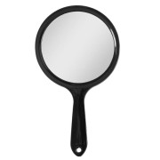 Mirror de mano de doble lado de uniq redondo - negro