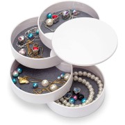 Uniq Round Jewely Box / Organizer con 4 compartimentos - White
